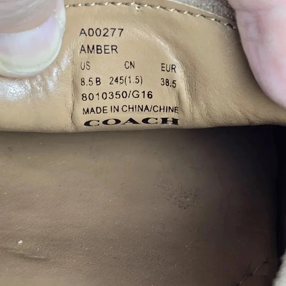 Coach Amber Camel Suede Loafers Size 8.5 Slip Ons - Picture 8 of 10